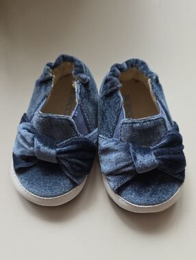 Robeez Velvet Bow Slip-On Sneakers - Blue